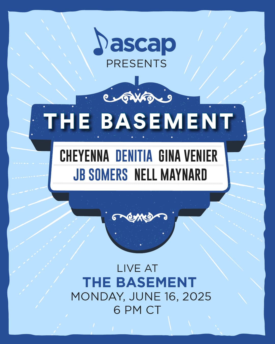 ASCAP Pride Showcase: Cheyenna // Denitia // Nell Maynard // JB Somers // Gina Venier