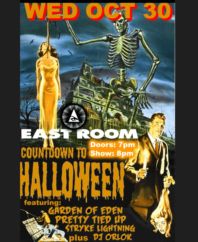 Countdown to Halloween: Pretty Tied Up // Stryke Lightning // The Garden of Eden // DJ Orlok