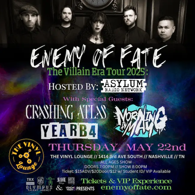 Enemy Of Fate // Enemy of Fate // Morning In May // Crashing Atlas // YEARB4 - The Villain Era Tour
