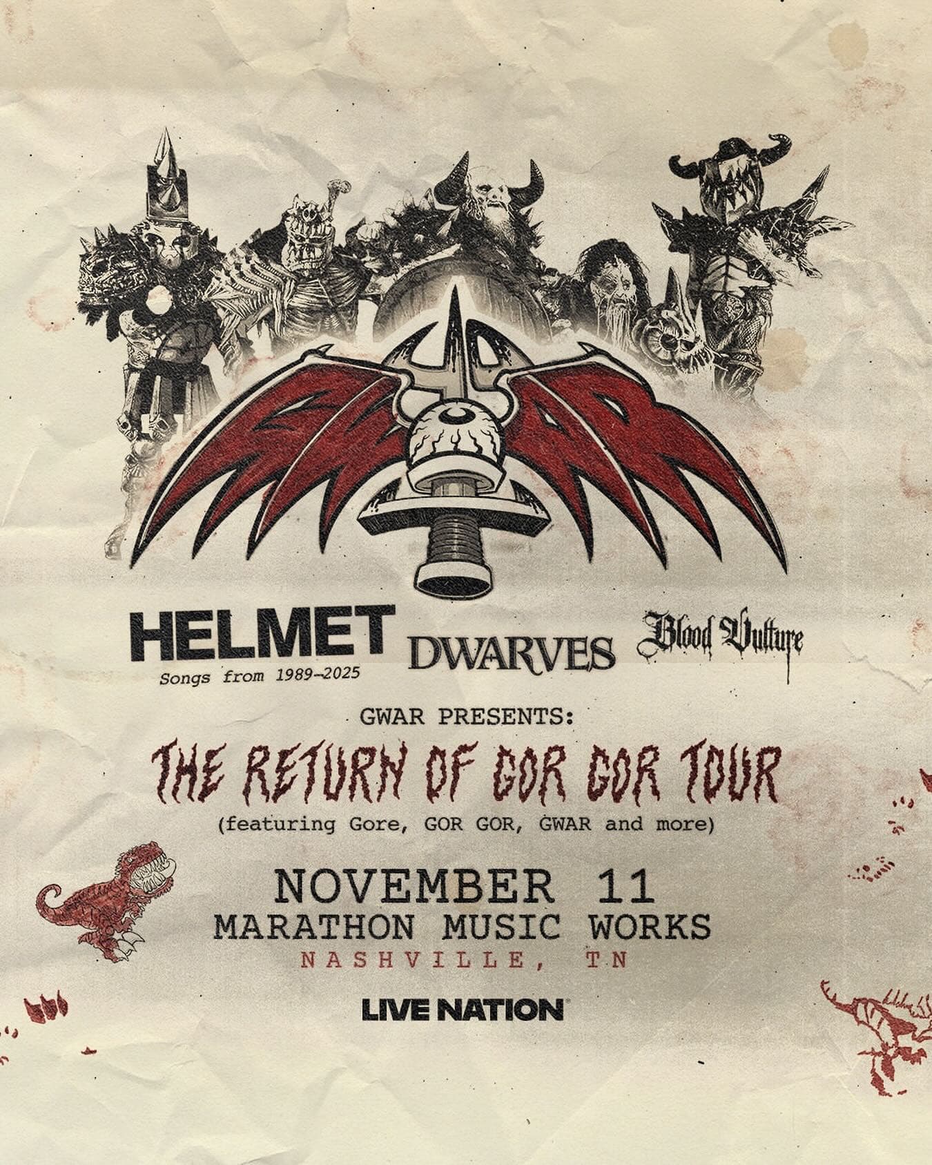 GWAR // Helmet // The Dwarves // Blood Vulture – The Return of GOR GOR