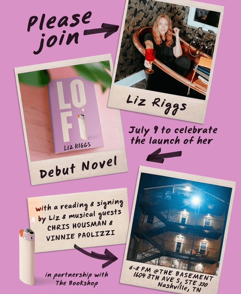 Liz Riggs - "Lo Fi" Novel Launch Party