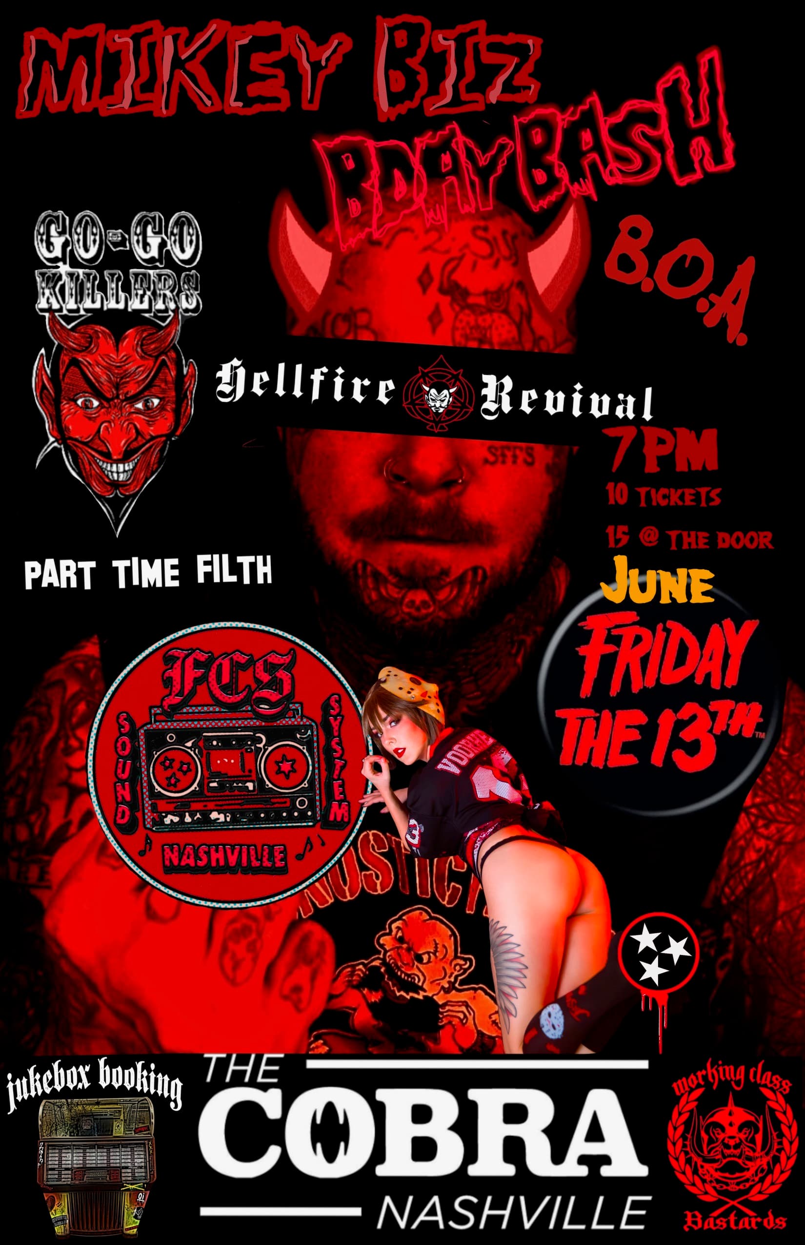 Mikey Biz B’day Bash with Go-Go Killers // Hellfire Revival // B.O.A. // Part Time Filth