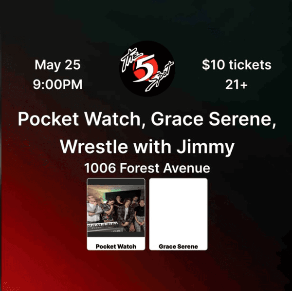 Pocket Watch, Grace Serene, Wrestle with Jimmy