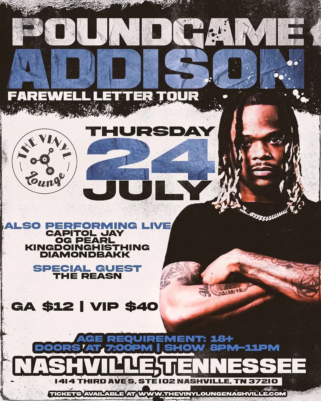 POUNDGAME ADDISON - FAREWELL LETTER TOUR