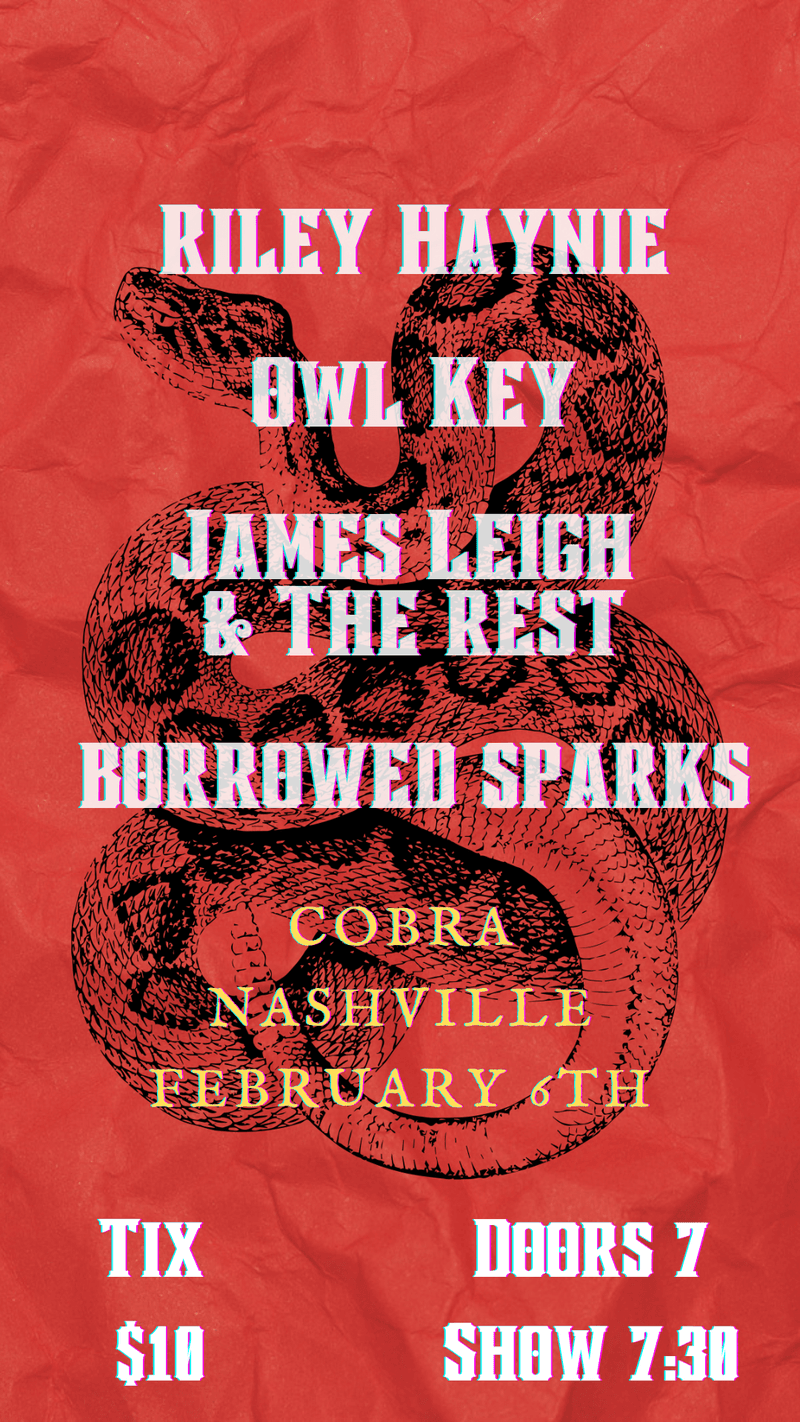 Riley Haynie // Owl Key // James Leigh & The Rest // Borrowed Sparks