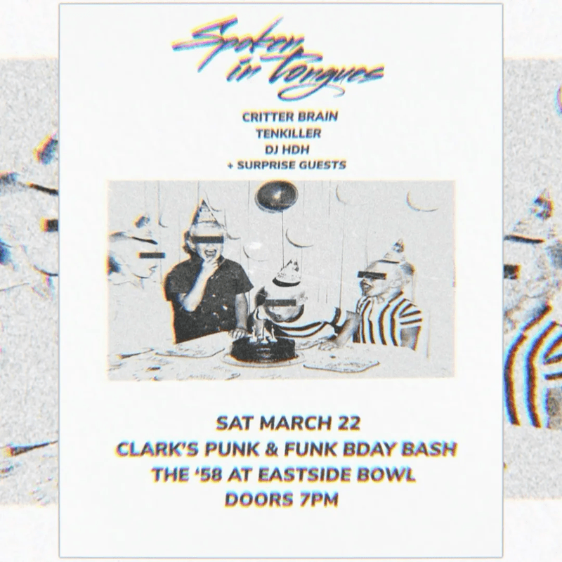 Spoken in Tongues // Critter Brain // Tenkiller // DJ HDH