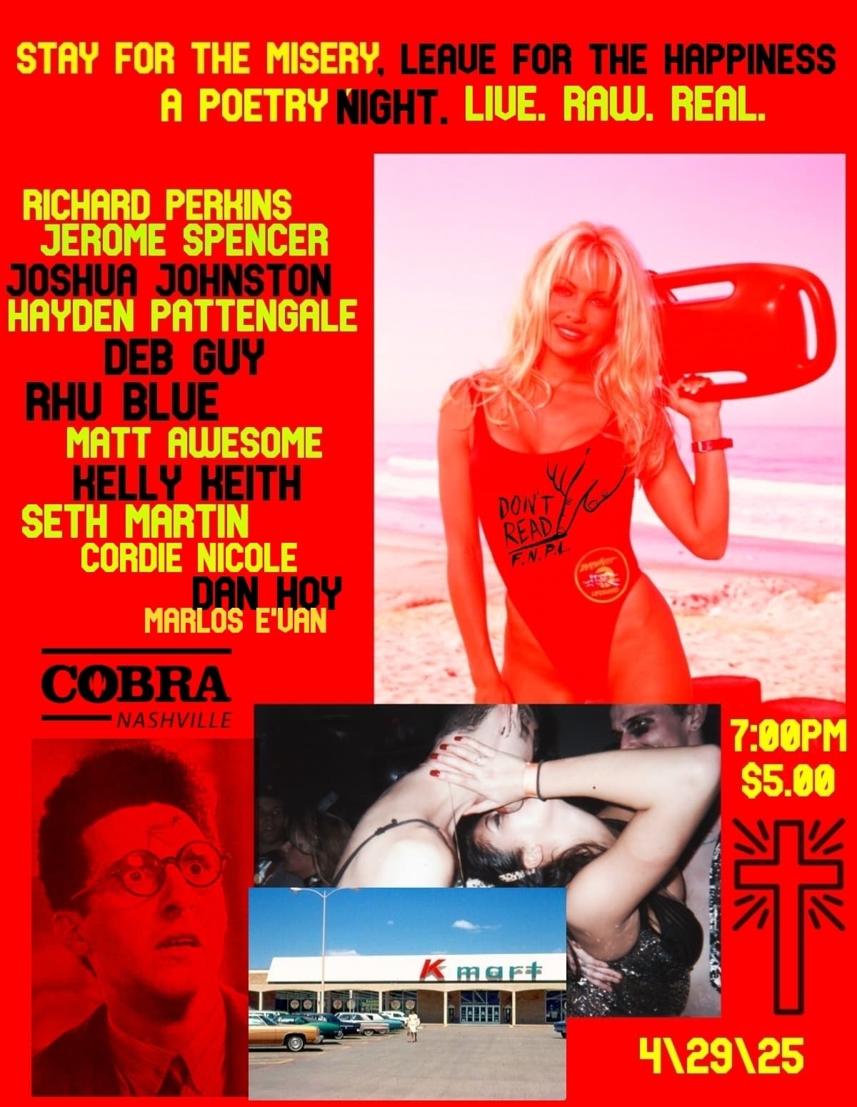 Stay for the Misery. Leave for the Happiness. A Poetry Night. Live. Raw. Real.