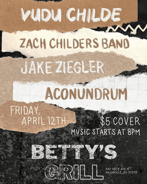 Vudu Childe // Zach Childers Band // Jake Ziegler // Aconundrum